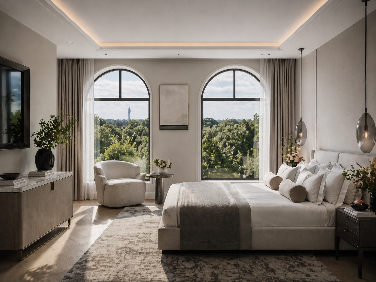 Hyde Park flat — bedroom interior by Rosace Studio
